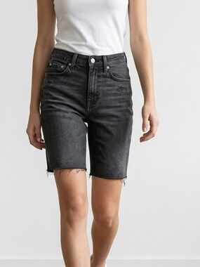 High waisted American Eagle Outfitters Charcoal Denim Shorts | Size 2